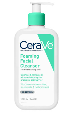 CeraVe Foaming Facial Cleanser, Daily Face Wash for Normal to Oily Skin, 12 oz
