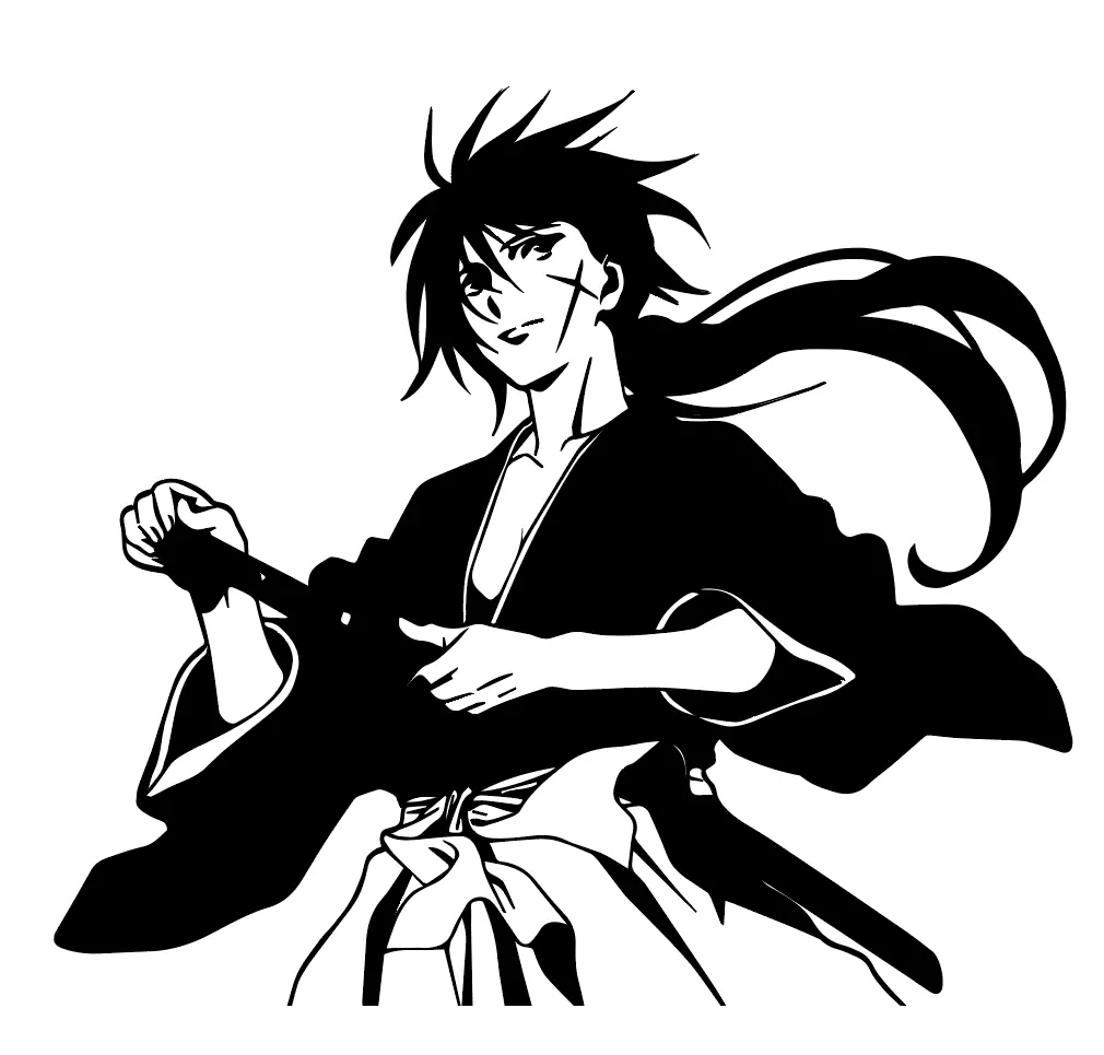 Himura kenshin - Kenshin manga Sticker by ArtSellerWorker