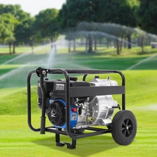 4 Stroke 7.5HP Gasoline Water Pump 3" Full Trash Water Transfer Pump w/15m Pipe