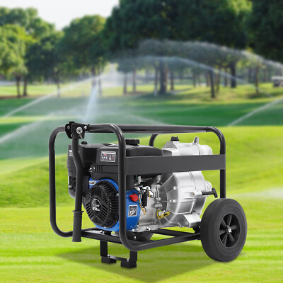 4 Stroke 7.5HP Gasoline Water Pump 3'' Full Trash Water Transfer Pump w/15m Pipe