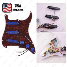 Prewired-Loaded SSS Pickguard Ceramic Pickups For Strat Red Tortoise&DBlue
