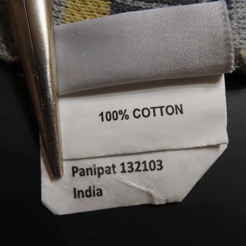 Kanodia BABY BLANKET Construction Crane Security Gray Yellow Knit Throw Cotton Foto 4 de 4