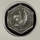 Hexagon Shaped Collector Coin 1 Troy Oz .999 Fine Silver Rare Art Bar Ingot 999
