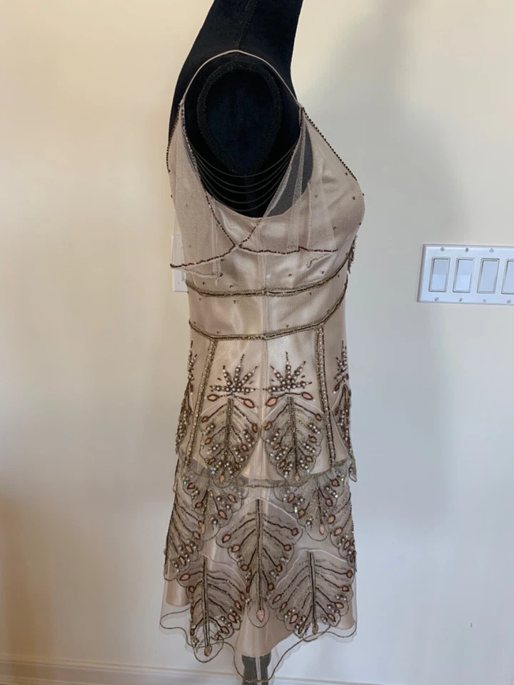 KAREN MILLEN Romántico Conjunto de Conjunto de Cuentas de Tul Top Falda Vestido de Fiesta de Cóctel Talla 6 Foto 4 de 4