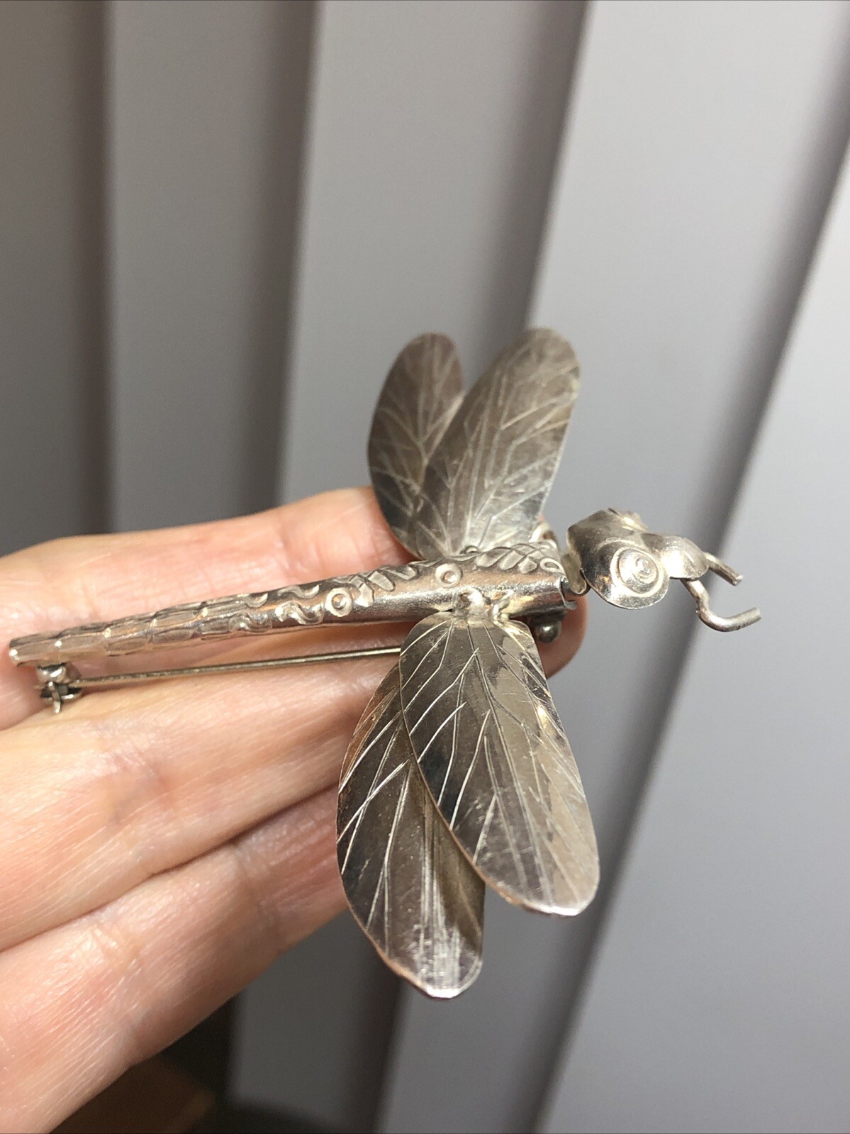 27. Vintage Solid 925 Sterling Silver DRAGONFLY D… - image 10