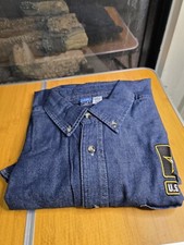 Port Company Jean Long Sleeve Button Up Shirt Srmy Pstch Size Large