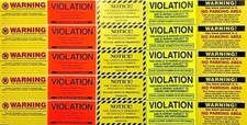 PACK OF 10  NEW SIZE-READ   NO PARKING VIOLATION WARNING STICKERS /QUICK STICKS 