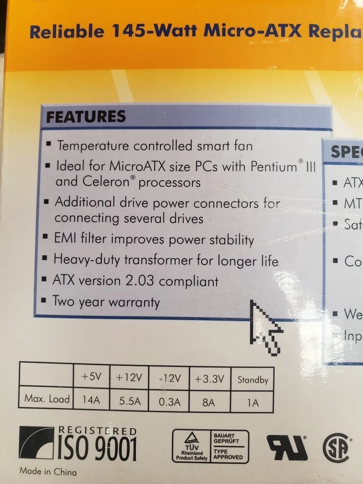 StarTech 145W Power Supply Micro-ATX 20-Pin - Image 2 of 4