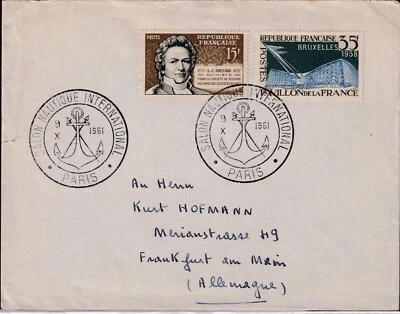 FRANKREICH 1961, „SALON NAUTIQUE INTERNATIONAL / PARIS“ SST auf Pra.-Brief - Bild 1 von 2