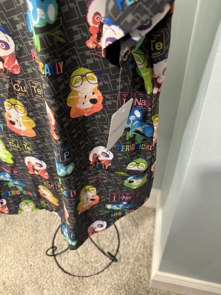 New Cherokee Modern Classic Grey Science Animals Extra Large XL women scrub Vet - Image 4 of 4