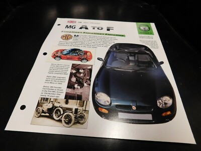 1951 + MGA MGB MGC MGD MGE MGF Spec Sheet Brochure Photo Poster 