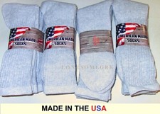 12 Pairs Mens Gray Sport Series Cotton Crew Socks Medium Weight Fits 8-12 Shoe