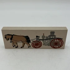 Vtg The Cats Meow Signed 94’ Horse Pulling Steam Engine 4x1.5”