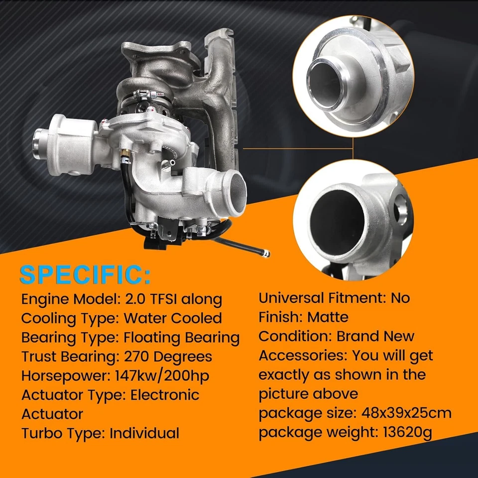 Turbocharger for Audi A4 A6 2.0T B7 BUL BWE BGB K03 2005 2007 2008 2006 Turbo - Image 3 of 4