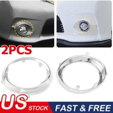 Pair Fog Light Lamp Bezel Cover For 2011-2017 Toyota Sienna SE Chrome Trim Rings