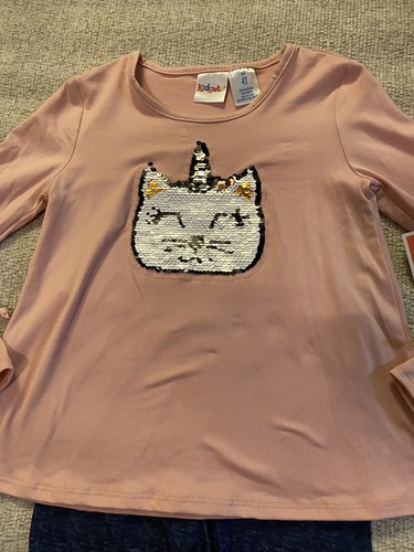 Kidgets Toddlers Girl’s Set Sequined Long Sleeves Top and Blue Leggings Size 4T - Picture 4 of 11