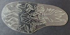 1970's ORIGINAL Japanese Traditional Vintage, Acetate Tattoo Stencil Dragon Fire
