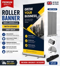 Roller Banner Stand 850x2000mm Custom Pull Up Display Exhibition Banner UK