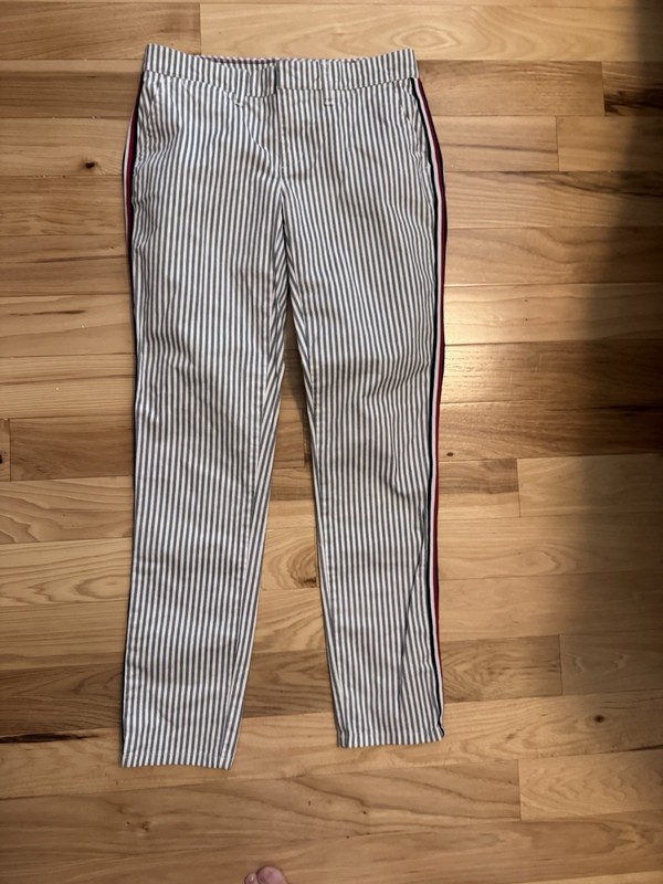 Tommy Hilfiger women's striped pants with a black and red side stripes Size 2