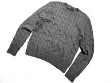 VTG Men's Polo Ralph Lauren Cable Knit Crew Neck Pullover Sweater - S