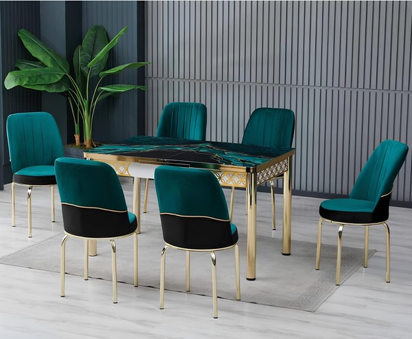 Esszimmer Essgruppen Esstisch StüHle Mehrfarbig Rechteckig Modern-image