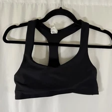 alo Sports Bra Women's Medium Black Pull On Elastic Band Round Neck