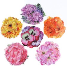 120PCS Large Flower Stickers, Waterproof Transparent Sticker Floral Decals for