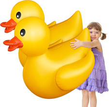 Hungdao 2 Pack 4 Feet Giant Inflatable Duck Pool Float, Yellow