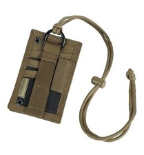 ID Card Holder Badge Nylon with Pen Holder Lanyard Brown Tan EDC Tactical NEW