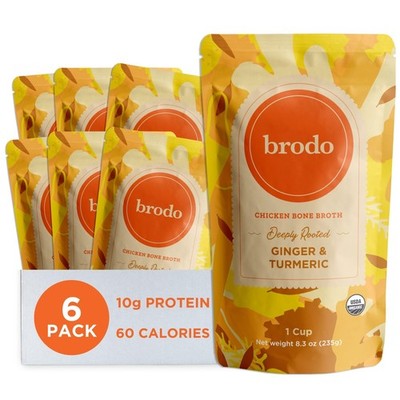 Deeply Rooted Organic Chicken Broth with Turmeric & Ginger, Nutrient-Rich Chi...