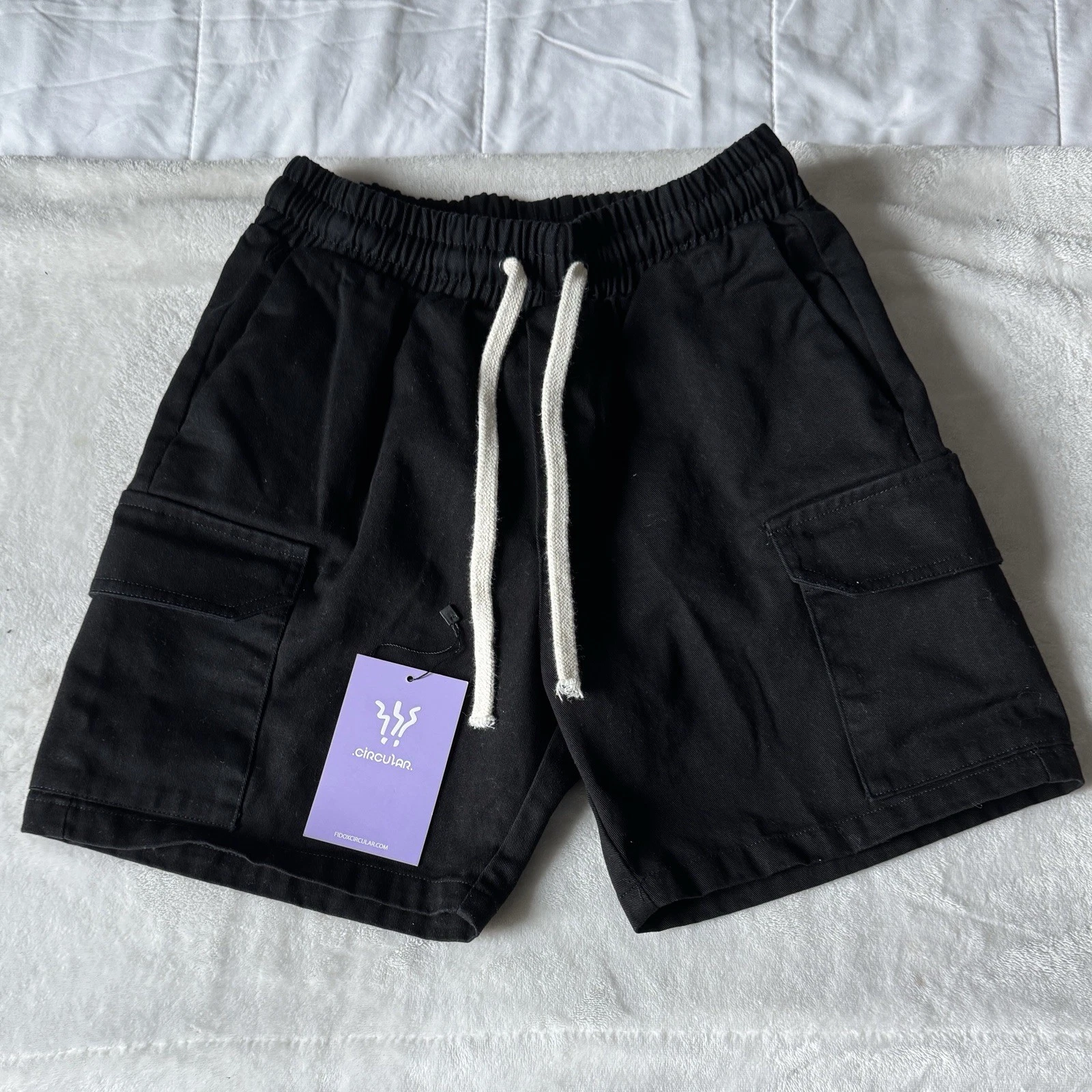 Circular Black Shorts