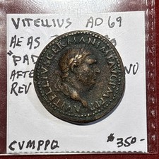 vitellius Ad69 Ae As ?Paduan? After Giovani Cavino Rev Pax Augusti Scarce Piece