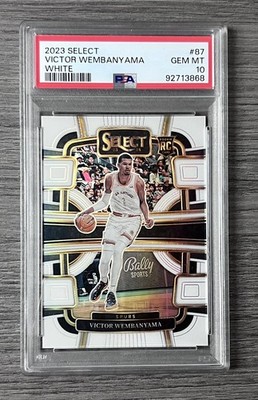 2023-24 Panini Select Victor Wembanyama White Prizm Concourse RC 117/149 PSA 10