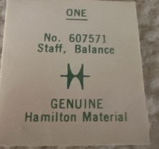 NOS Hamilton Genuine Watch Balance Staff 607571 Watchmaker Replacement Part