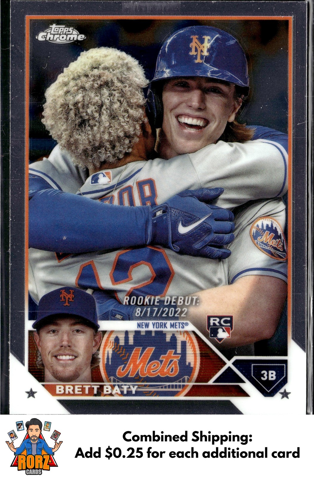 2023 Topps Chrome Update #USC10 Brett Baty RC New York Mets