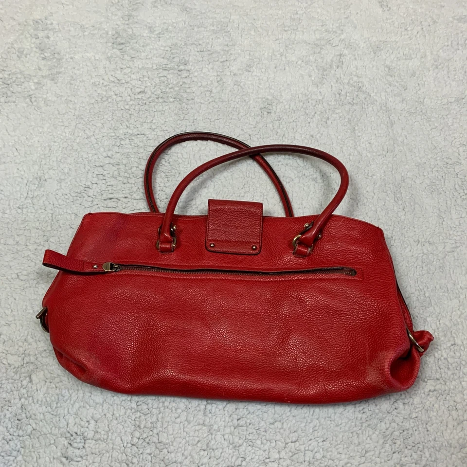 Bolso de Mano Salvatore Ferragamo Gancini Cuero Rojo Sólido Cartera de Hombro Italia Foto 2 de 4