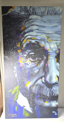 Albert Einstein Signed Canvas, It's All Relative, Stephen Fishwick