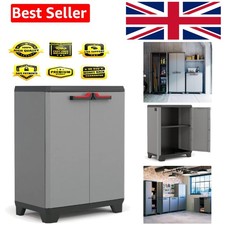 Stylish Stilo Low Garage Utility Cabinet - Lockable Shelves for Organized Space