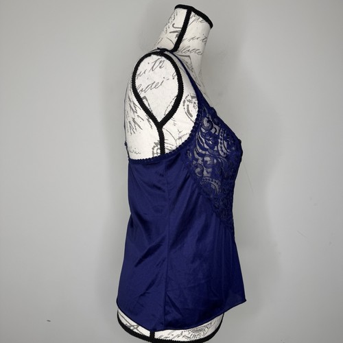 Vintage Vanity Fair blau Spitze Camisole Cami Neu mit Etikett Deadstock Größe 36 Made in USA - Bild 2 von 16