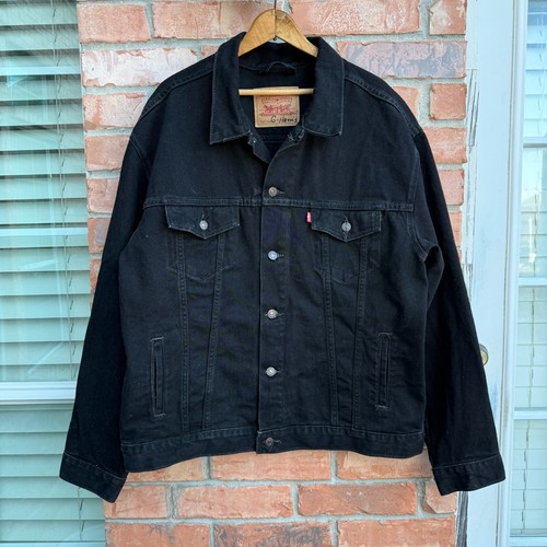 Vintage Levis Jacket Mens XL Black Denim 70507 4159 Type 3 Trucker Made USA 90s