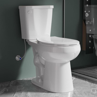 19 Inch Compact Tall Toilet for Seniors, Tornado Flush Single Flush 1.28 GPF,