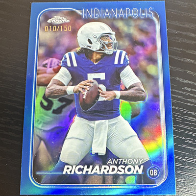 2023 Topps Chrome Anthony Richardson Colts #85 Blue Refractor 010/150