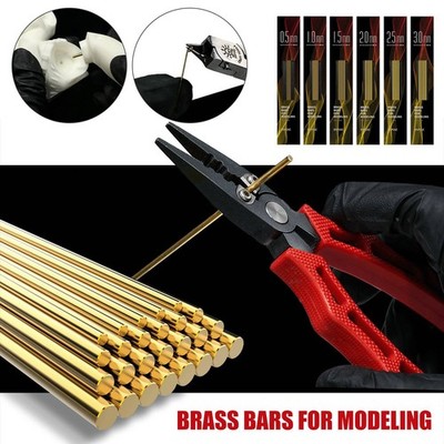 DSPIAE Messingstäbe Messing Solide Rundstab Stange für Modellbau Reparatur SetDT