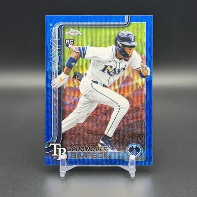 2025 Topps Chrome Update Chandler Simpson #USC179 Blue Wave Refractor /150 Rays