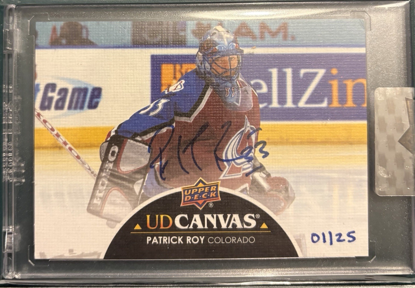 Patrick Roy 2021-22 Clear Cut UD Canvas Auto 01/25 First Print