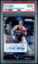 2024-25 Prizm PSA 10 Rick Barry /18 Lotus Flower Auto Signatures