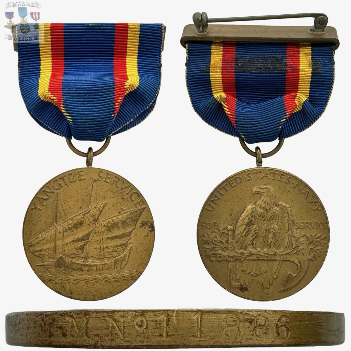 Nọ 11886 NAVY YANGTZE CAMPAIGN MEDAL NUMBERED 1930'S CHINA SERVICE