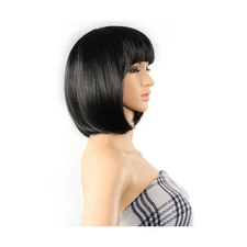 AGPTEK 13 Inches Straight Heat Resistant Short Bob Hair Wigs with F... Fast Ship