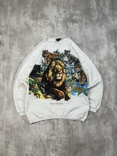 Vintage 90s Miami Metro Zoo Big Cats Nature Animal Graphic Sweatshirt Sz Medium