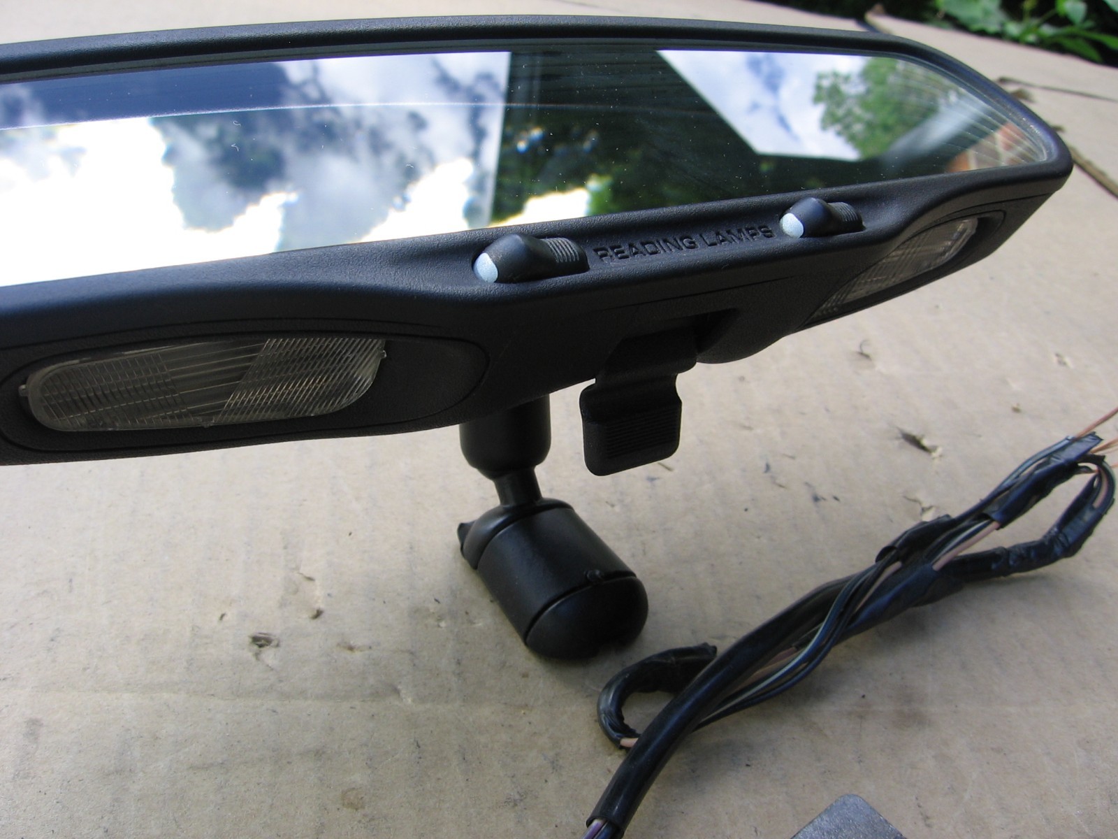 👉93-02 CAMARO FIREBIRD WINDSHIELD INTERIOR DUAL MAPLIGHT REAR VIEW MIRROR -WIRE